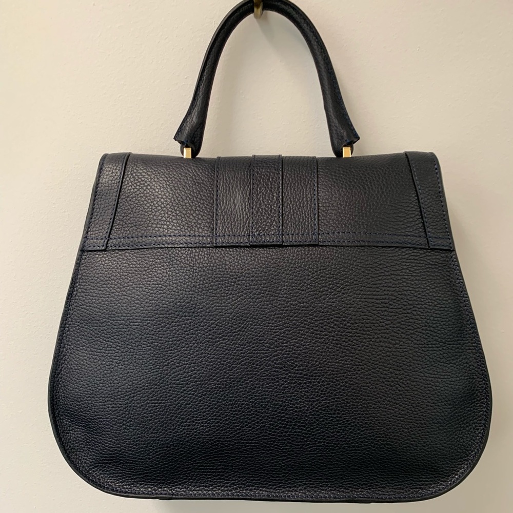 DeMellier Midnight Blue Satchel with Gold Details - Picture 4 of 10